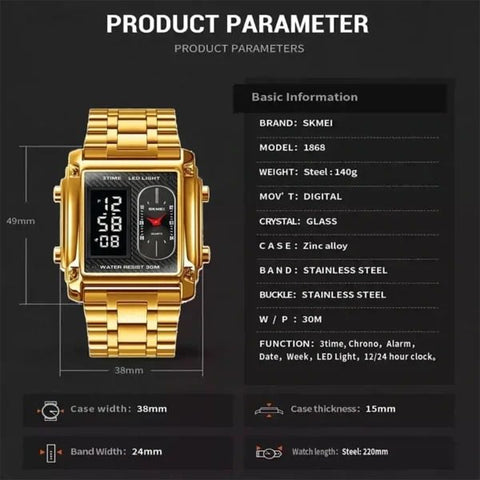 SKM | Dual Time Golden Chain | ZNT 030