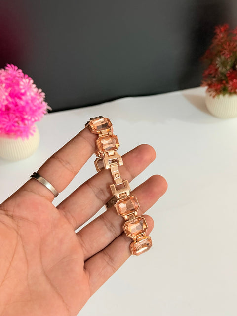 Rose-Gold Stone Bracelet Watch | Ladies Watch