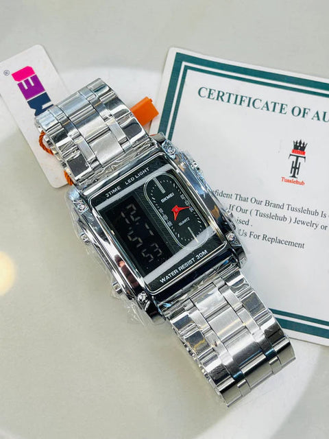 SKM | Dual Time Silver Chain | ZNT 029