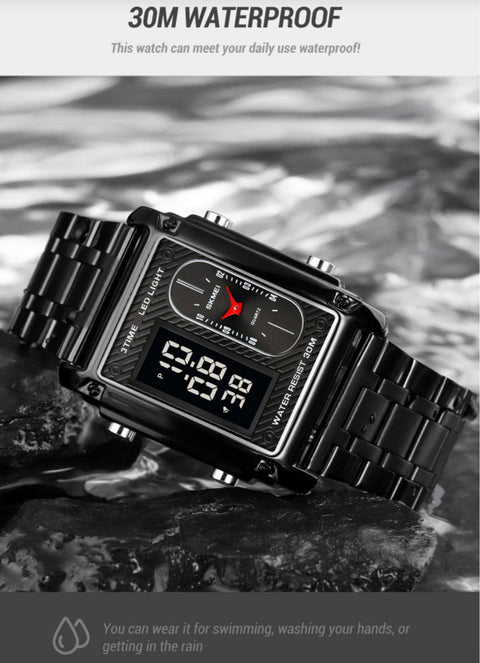 SKM | Dual Time Chain Black | ZNT 028